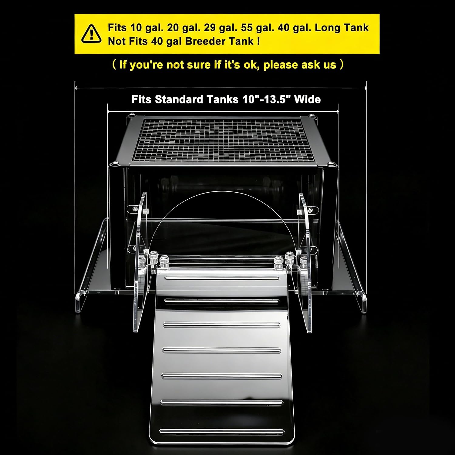 Turtle Topper Basking Platform for Aquatic Turtles 10/20/29/55 Gallon Tank, Aquatic Reptile Ramp Dock, Terrace, Accessories - Image 2