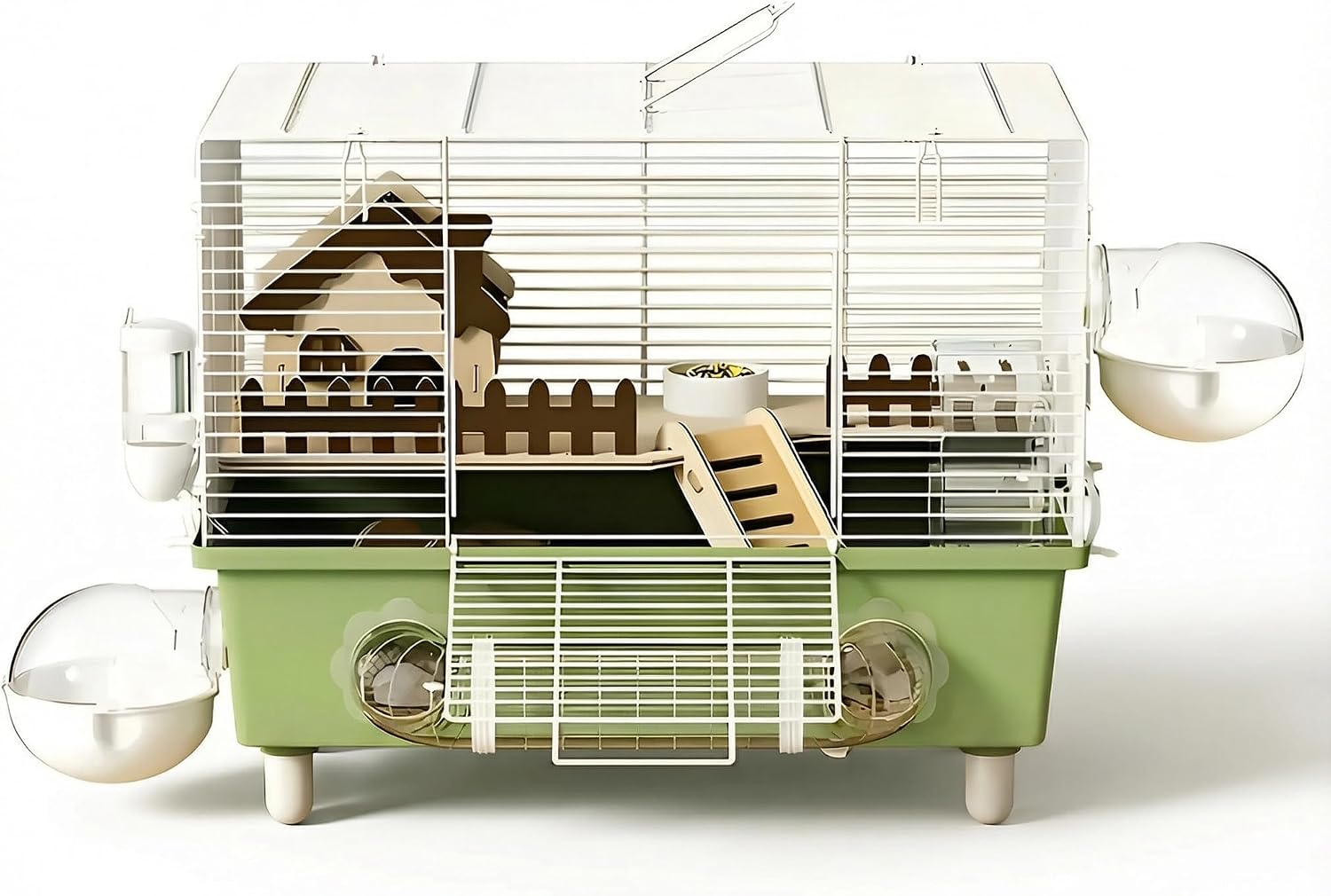 18.5" Bite-Proof Metal Hamster Cage, Fully Equipped, Easy Clean | With Running Wheel, Hideout, and Platform – a Small Animal Cage Suitable for Dwarf Hamsters, Mice, Rats, and Guinea Pigs