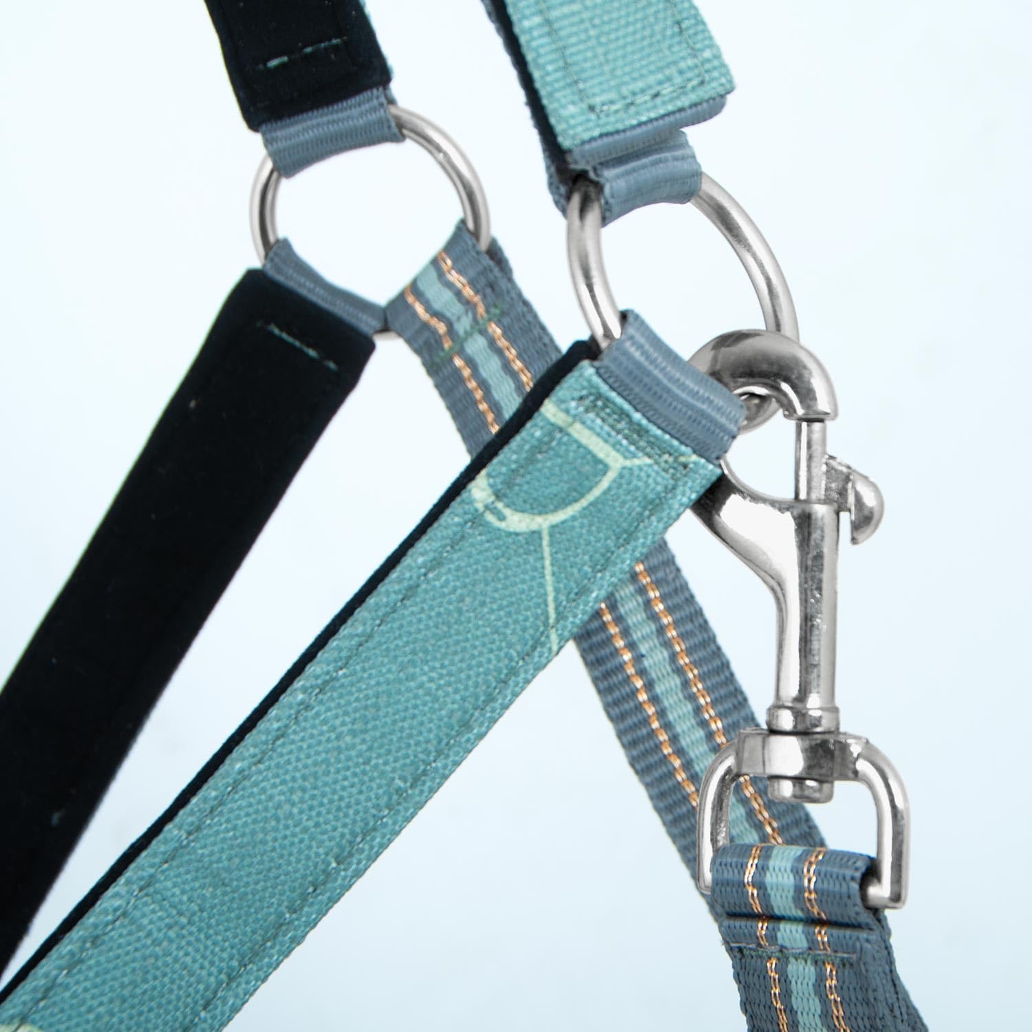Jeffers Poplar Head Adjustable Padded Nylon Halter & Matching Lead Set with Quick Snap for Horses, Full Size Horse Halter with Padded Noseband & Crown, Equestrian Training Tack for Stable or Ranch Us - Image 2