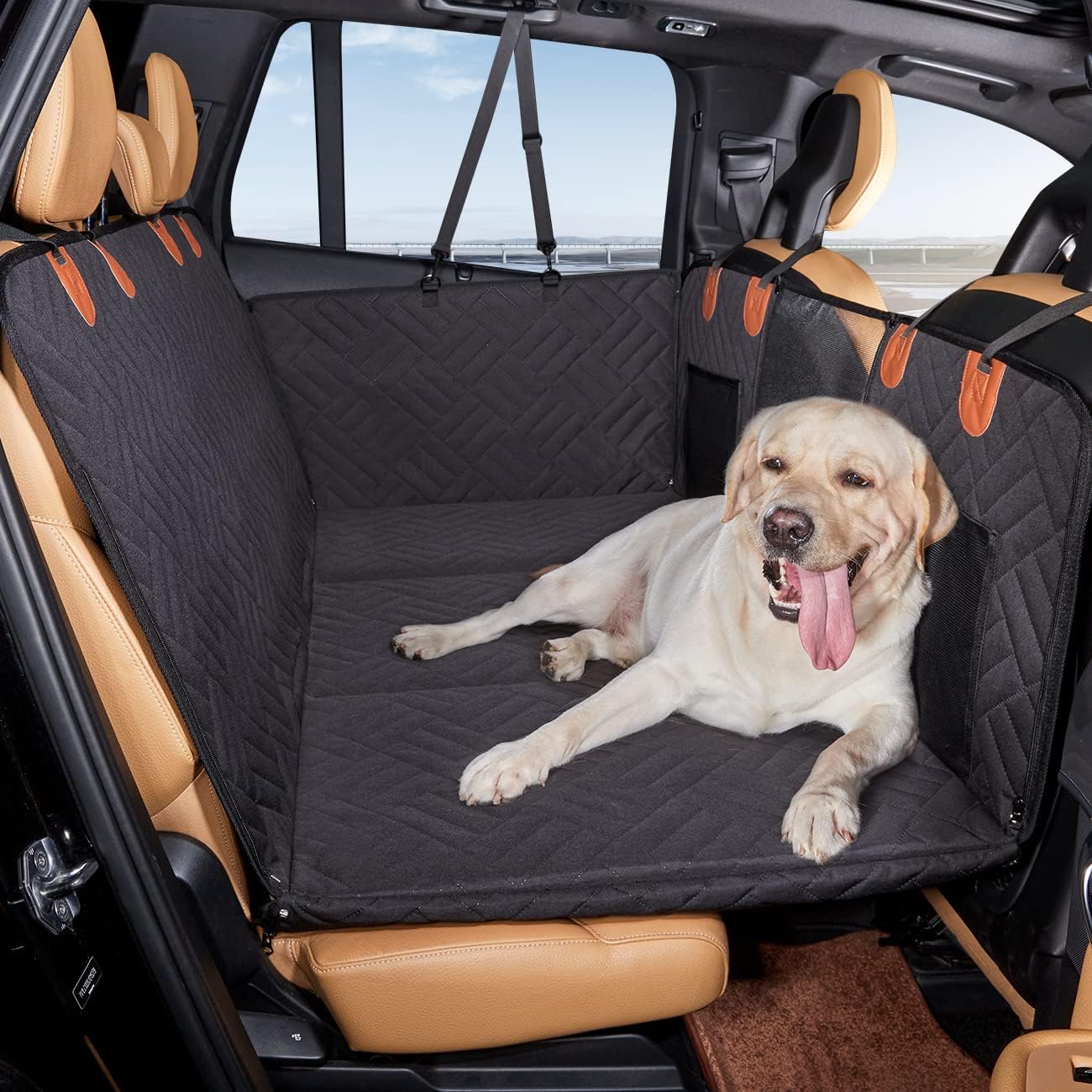 YJGF Back Seat Extender,Dog Seat Cover for Back Seat,Hard Bottom Car Seat Cover for Dogs,Dog Hammock for Car,Back Seat Pet Cover for Dogs(Black,for Car/SUV/Small Truck) - Image 7
