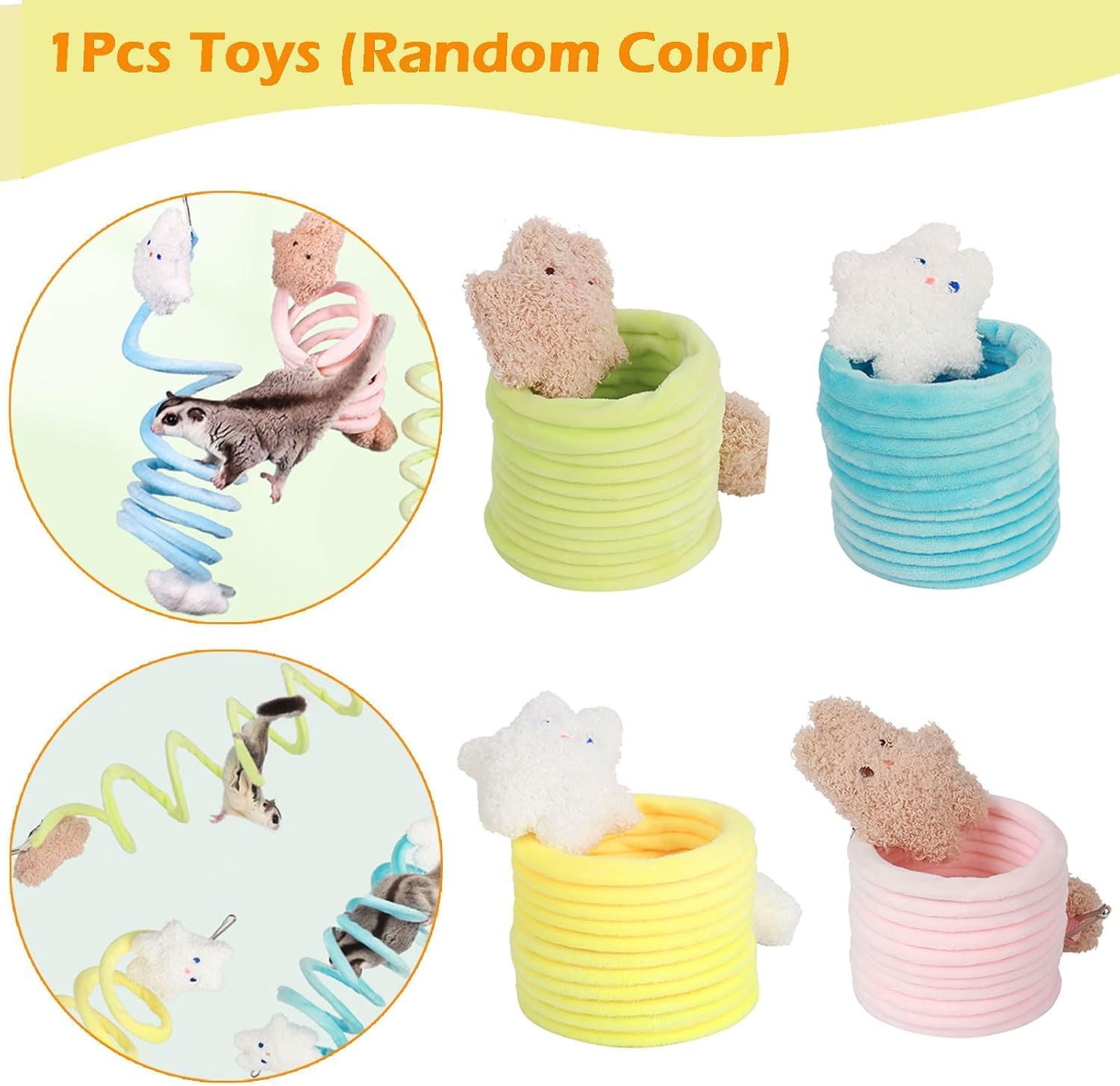 Sugar Glider Toys, Elastic Sugar Glider Climbing Ropes, Hanging Sugar Cage Accessories, Rat Enrichment Climbing Toys, Soft Touch Small Pet Swing Toy (1pc Random Color) - Image 6