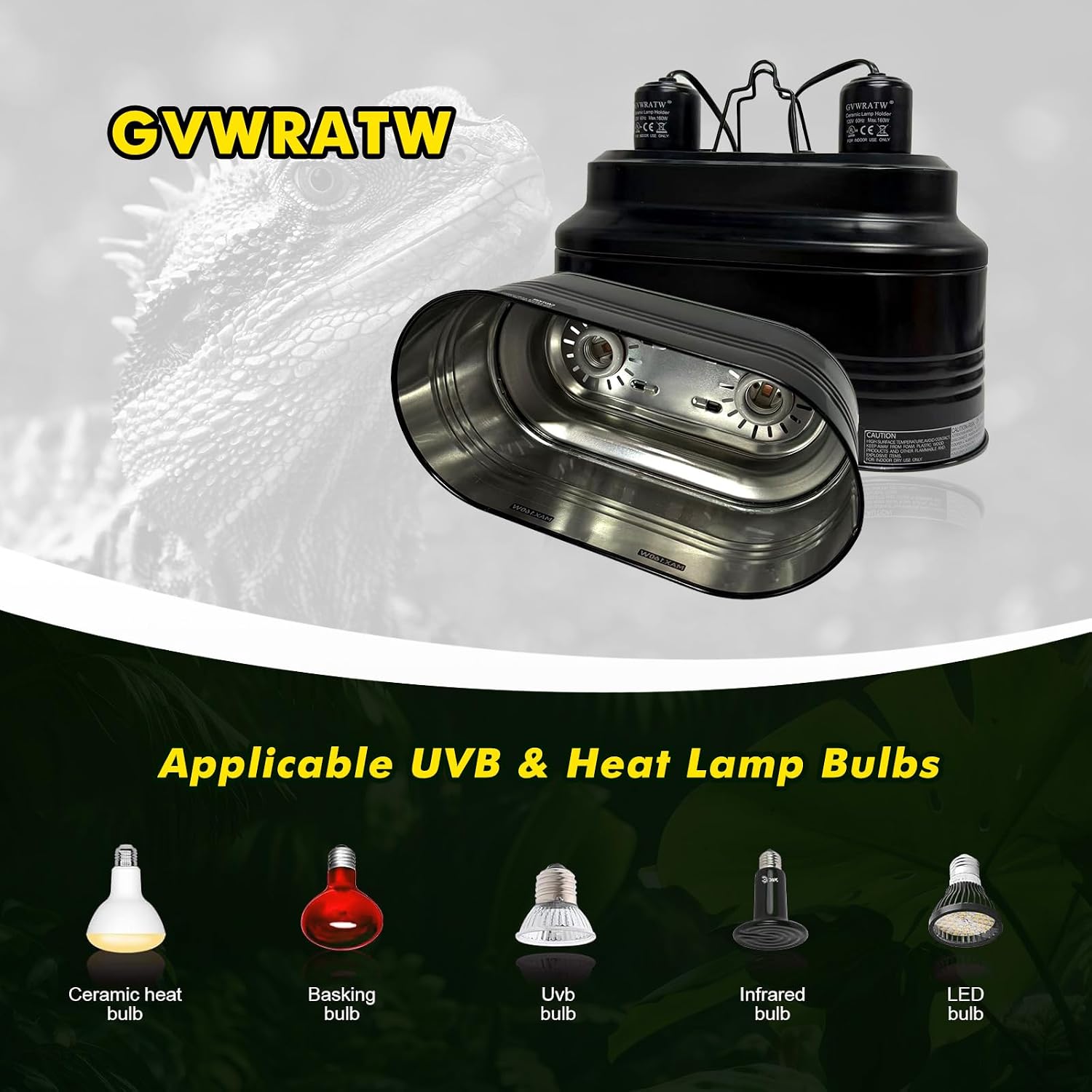 Reptile lamp, Maximum 160W Each Reptile hot lamp Comes with a Separate Switch, Suitable for Lizards, Turtles, Snakes, and Amphibians. - Image 9