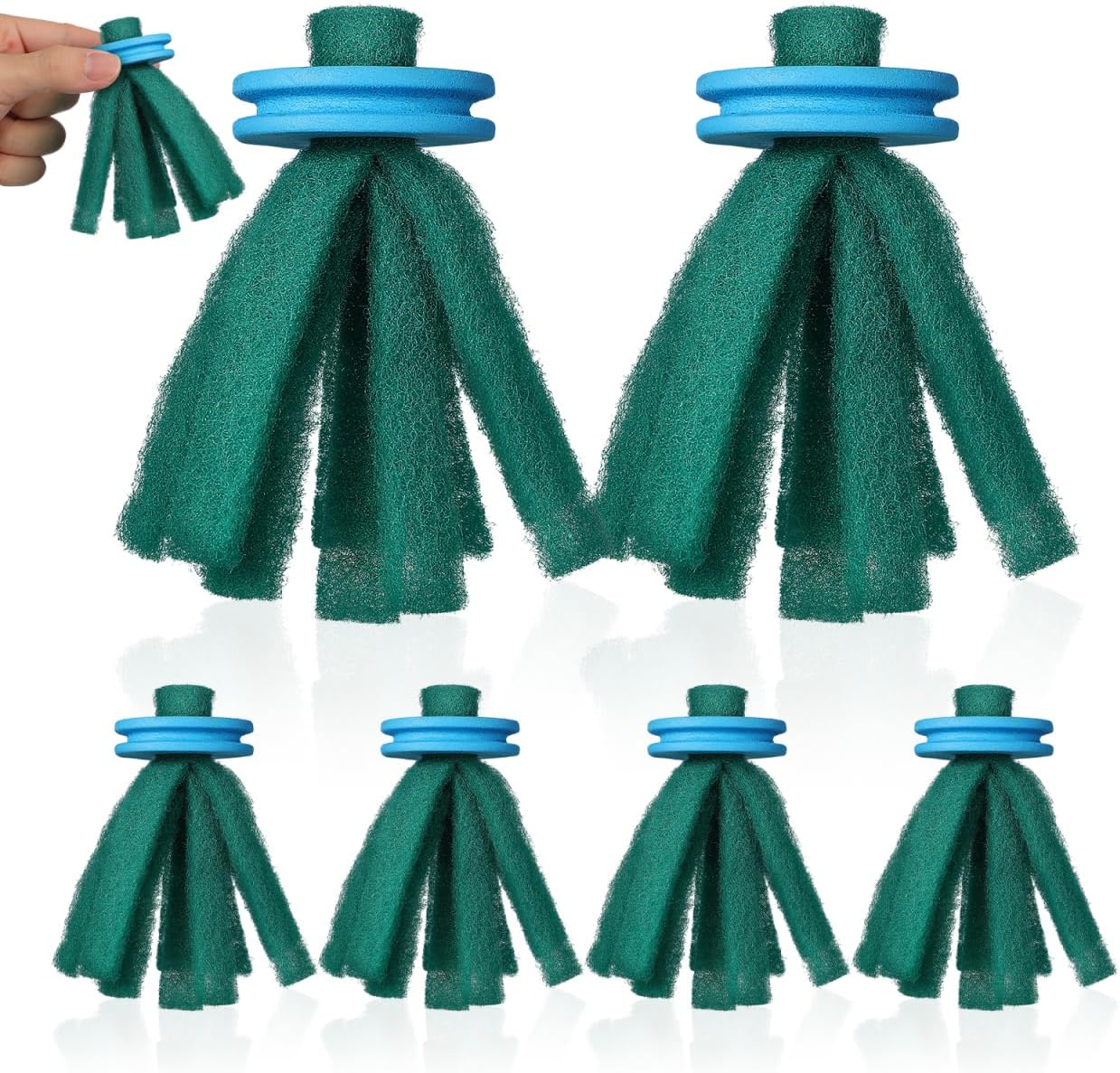 Sewroro 10pcs Fish Spawning Mops: Floating Egg Collector for Aquarium Tanks - Soft Sponge Breeding Grass for Fry Protection and Fish Farming Supplies
