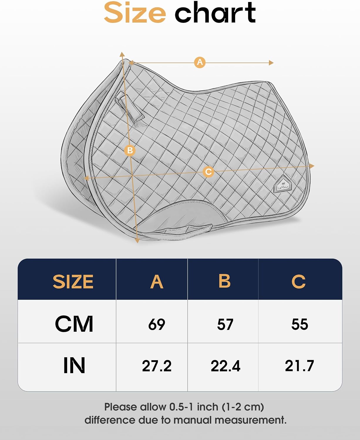FitsT4 Sports Saddle Pads for Horses Breathable English Half Pad Shock Absorbing - Image 7