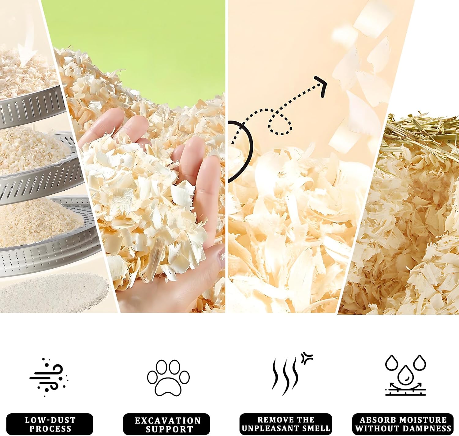 Pine Shavings, Wood Shavings, Chicken Coop, Small Animal Bedding, Chicken Coop Bedding, Odor Control for Pet Guinea Pigs, Rabbits, Hamsters, Gerbils, and Chinchillas (2 LB) - Image 6