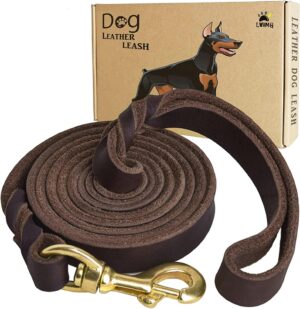 LWBMG Leather Dog Leash 6ft x 3/4 i...