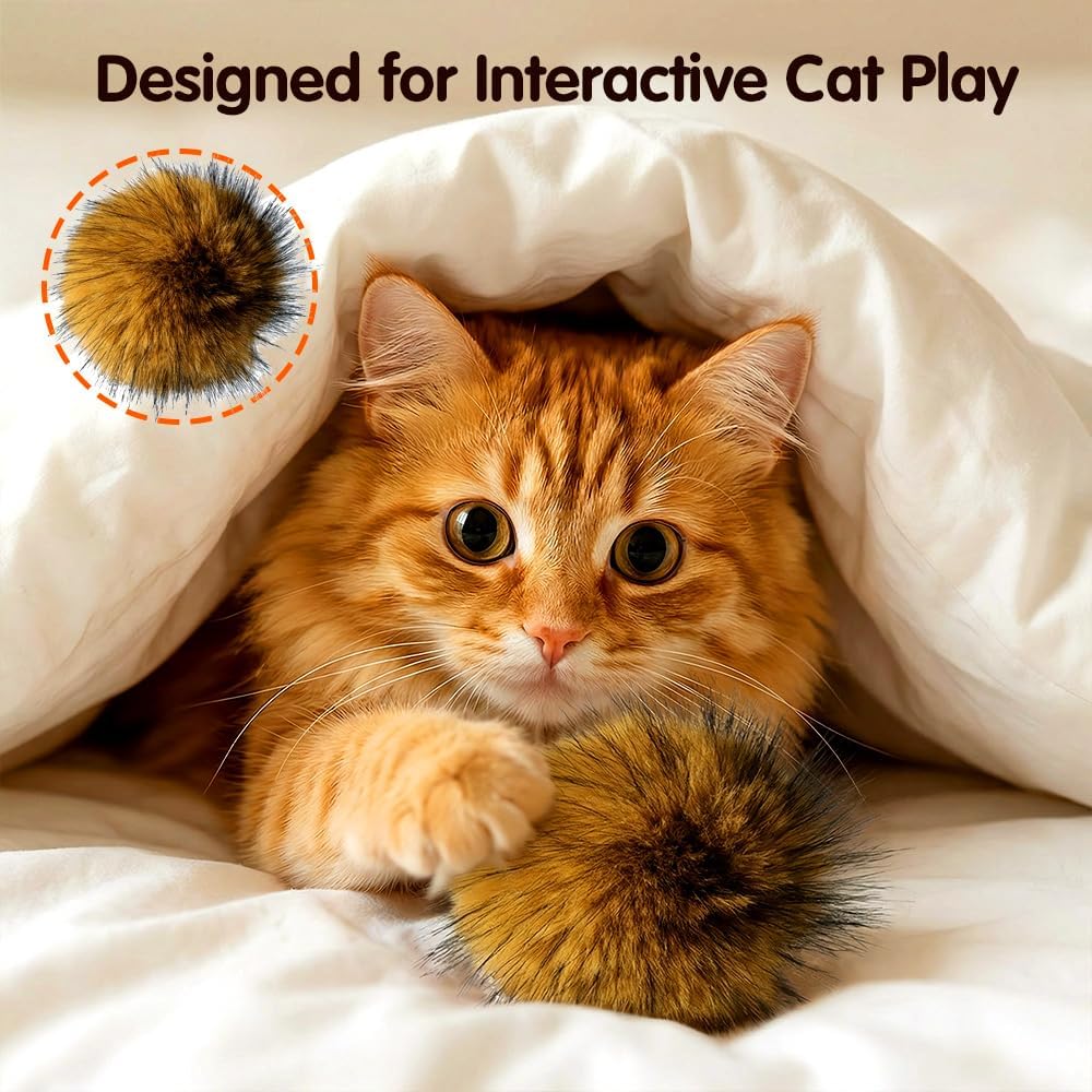 Cat Toy Faux Rabbit Fur Ball,2026 New Soft Rabbit Fur Catnip Balls,Fluffy Catnip Toy for Indoor Cats,Washable & Fun to Chase for Exercise and Bonding (Ball/3pcs) - Image 4