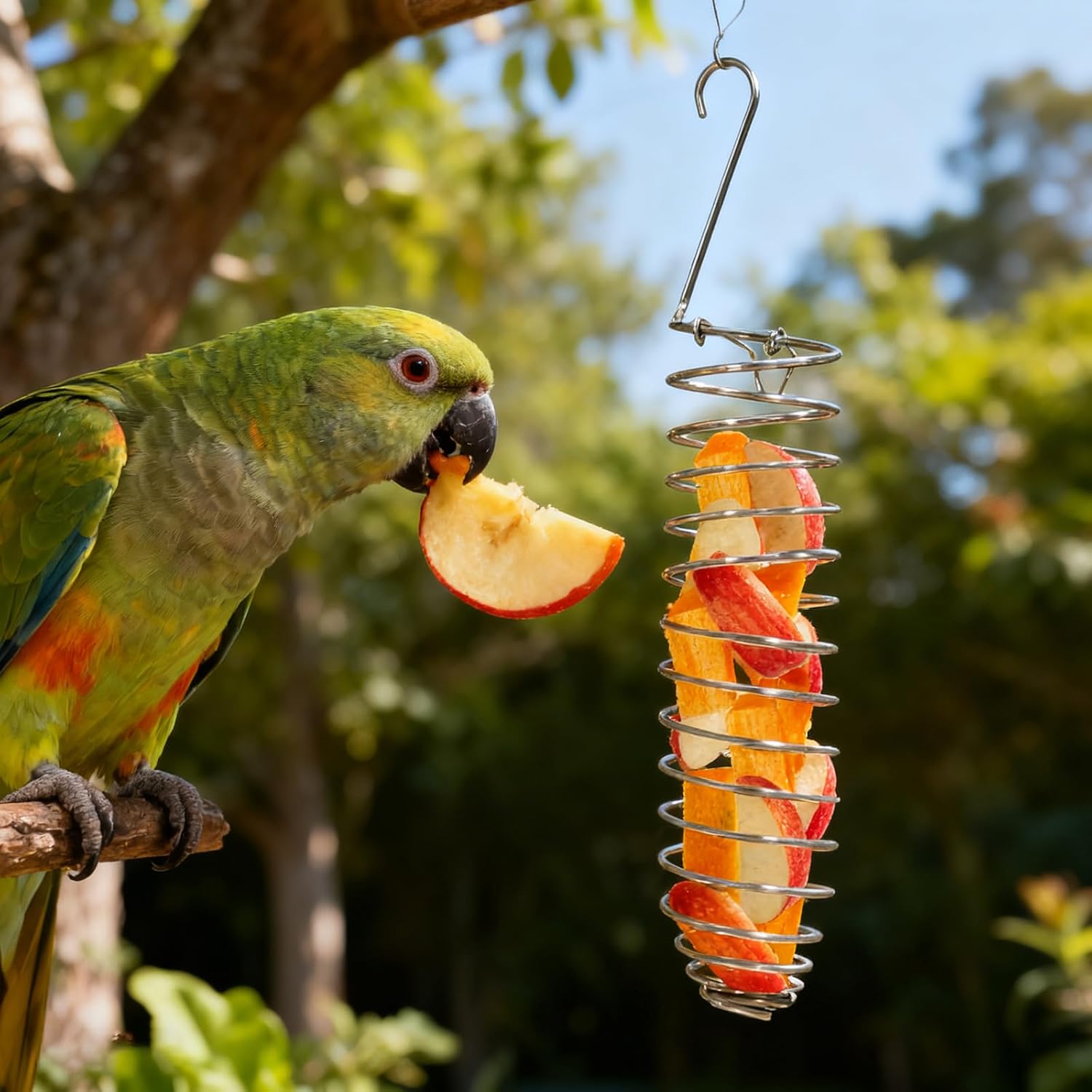 Bird Foraging Toy, Steel Holder for Bird Cage Accessories Hanging Fruit Vegetable Feeder for Parrot Cage Parakeet - Image 5