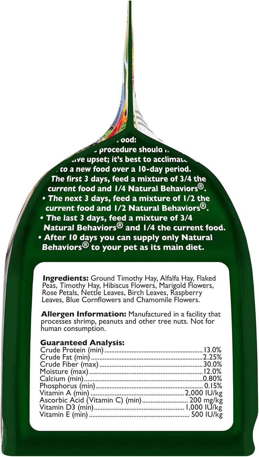 Tropical Carnival Natural Behaviors Grain-Free Guinea Pig Food – 4 Pounds, High-Fiber Timothy Hay Blend with Flowers & Leaves, Supports Natural Foraging, Chewing, and Digestive Health, Added Vitamin C - Image 5