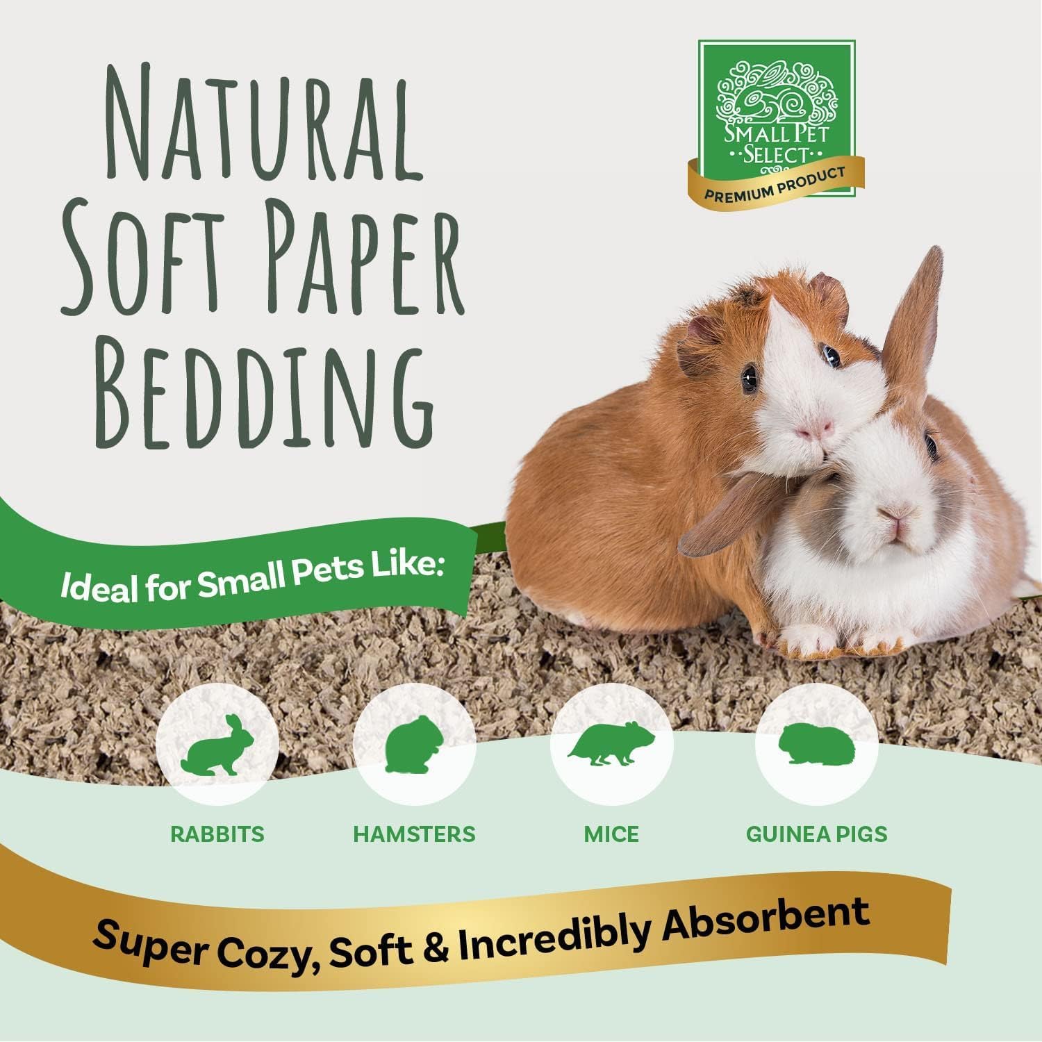 Small Pet Select Premium Small Animal Bedding, Natural Soft Paper Bedding for Small Indoor and Outdoor Pets, Made in USA, 56 L Pack,Beige - Image 2