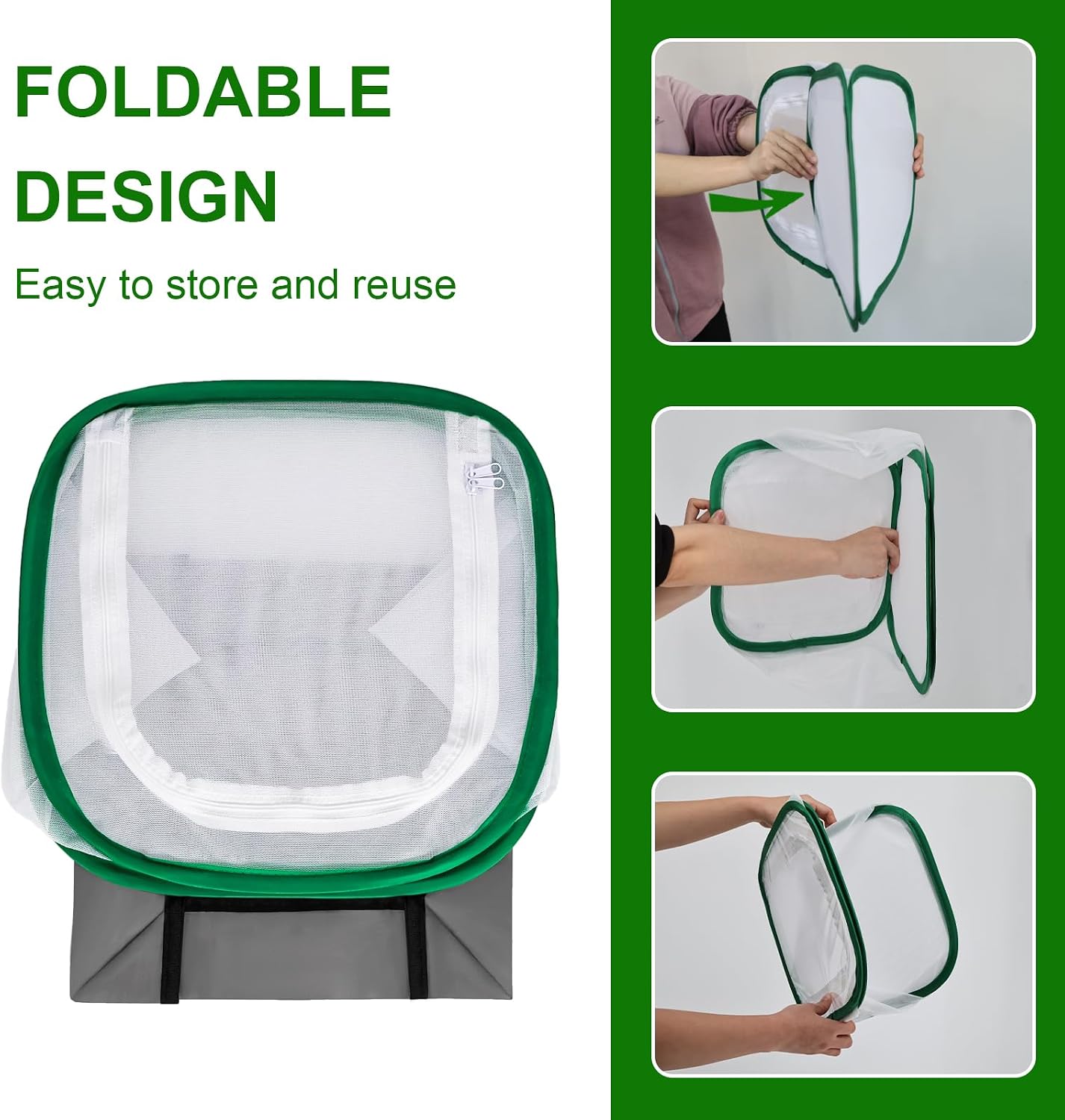 Butterfly Habitat Cage 12" x 12" x 12", Pop-up Butterfly & Insect Habitat Enclosure with Poop Tray for Easy to Clean, Small Foldable & Reusable Caterpillars Mesh Cage Terrarium for Indoor Use. - Image 6