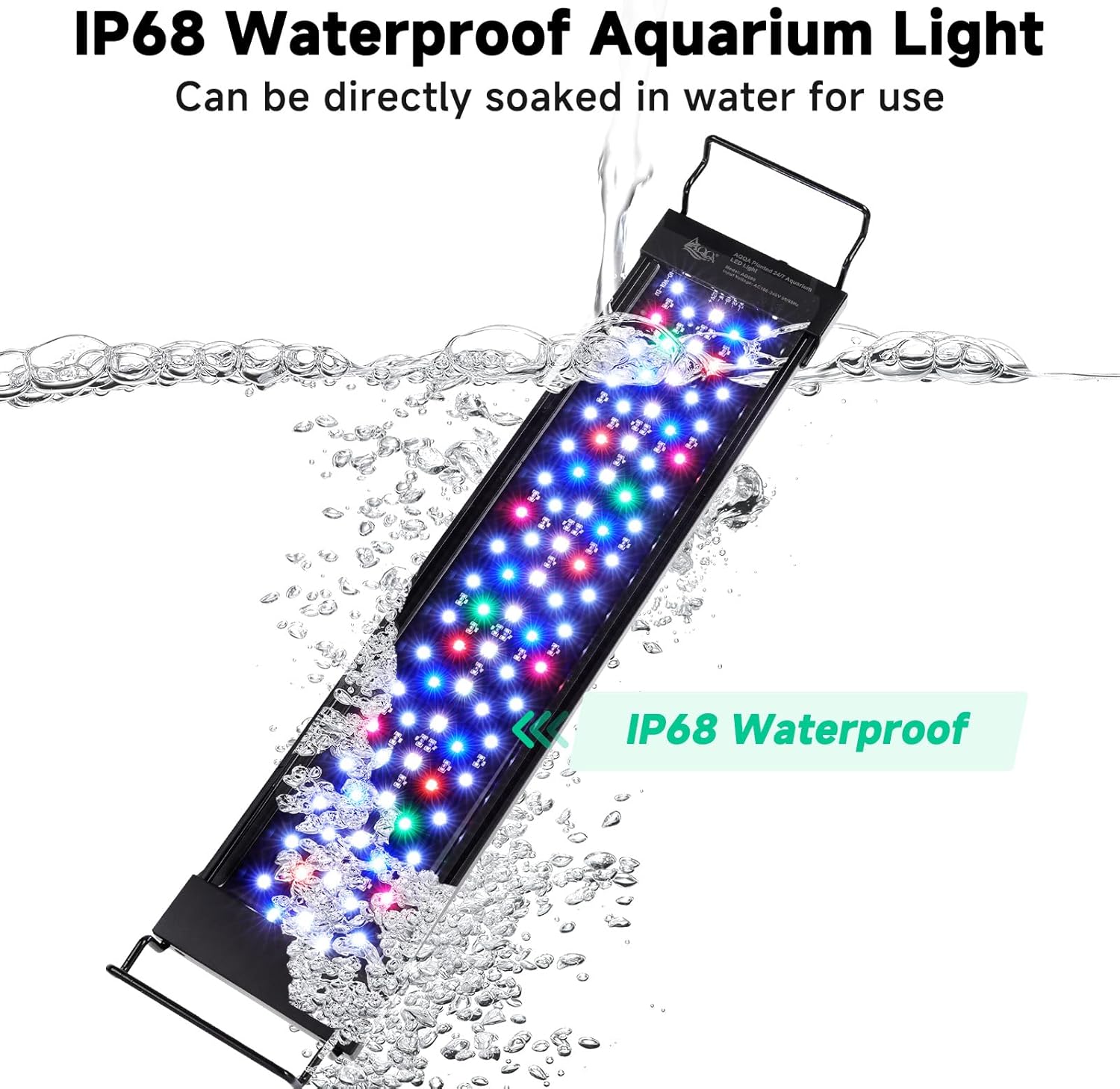 AQQA LED Aquarium Light, 24/7 Mode IP68 Waterproof Extendable Bracket Fish Tank Light, DIY Mode Full Spectrum Aquarium Plant Light, Adjustable Timer/Brightness Memory Function for 18-24 Inch Fish Tank - Image 5