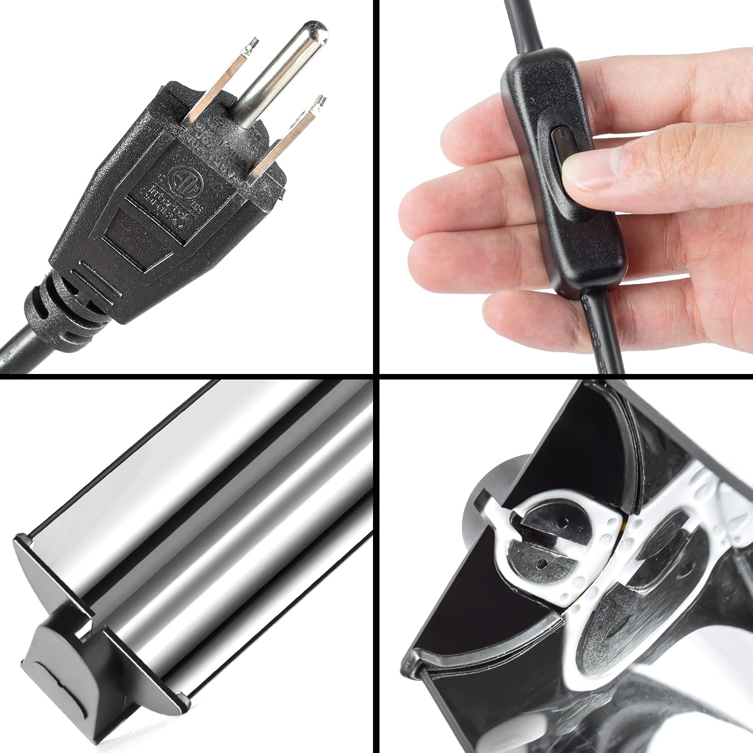 REPTI ZOO Switchable UVB Light for Reptiles, 24W T5 UVB Light Combo Kit for Tropical & Desert Reptile, 22.6" Terrarium Hood Lamp Fixture with UVB 10.0 Bulb for Bearded Dragon Snake Gecko Lizard Turtle - Image 4