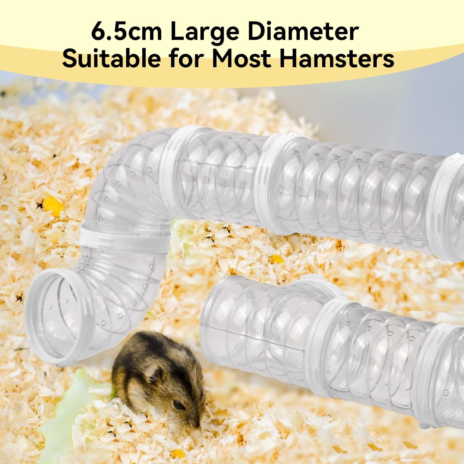 8 PCS Hamster Tube Set, Hamster Toy Set DIY Clear Pet Cage Tunnel Small Animal External Accessories Adventure Tube Syrian Rat Mouse (White) - Image 7