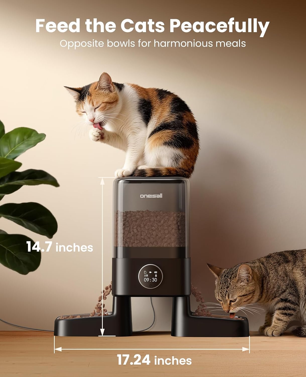 oneisall Automatic Cat Feeder with Camera for 2 Cats, 1080P HD Night Vision, 20 Cups/5L Cat Feeder Automatic, 2-Way Audio, Motion-Activated Alerts, 5G WiFi APP Remote Control Pet Feeder - Image 9