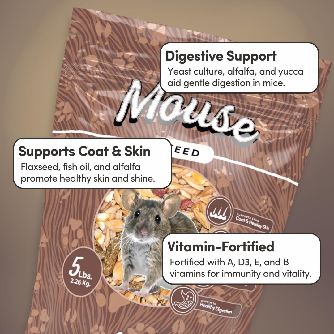 Mycelium Mouse Feed 5 lb Bag | Organic Mouse Food for Healthy Skin, Coat & Dental Care | High-Protein Balanced Nutrition with Vitamins and Minerals | Non-GMO & USA Made - Image 7