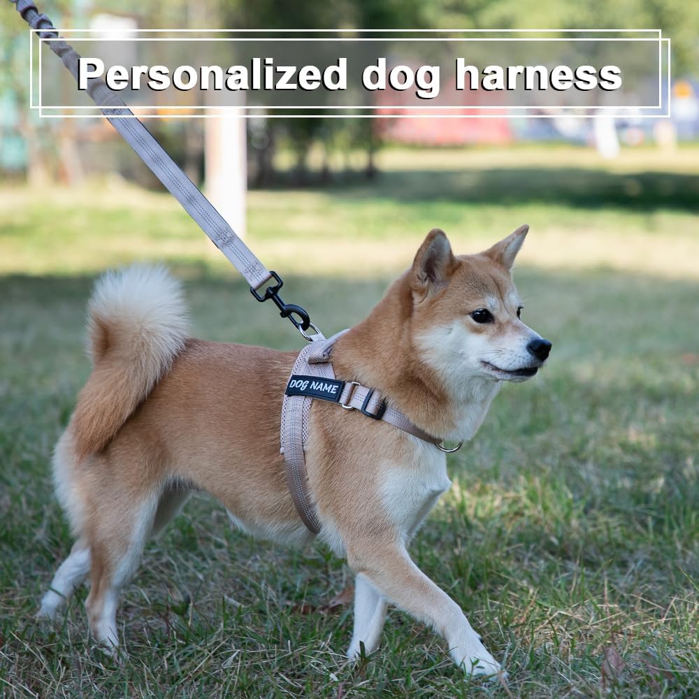 Personalized No Pull Dog Harness with Name and Phone Number,Quick Fit Easy Walk Dog Harness,Reflective No Choke Pet Vest with Easy Control Handle for Small Medium and Large Girl Boy Dogs,Pink,L - Image 2