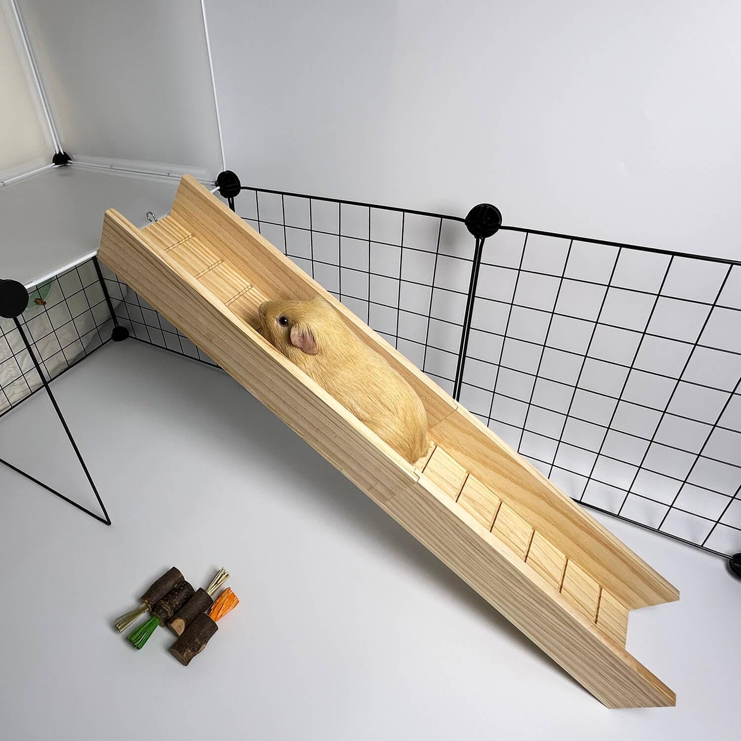 Guinea Pig Bridge, Small Animal Wooden Ladder Ramp, Guinea Pig Cage Ramp Bridge, Guinea Pig Cage Accessories for Guinea Pigs, Ferrets, Chinchillas (Medium) - Image 7