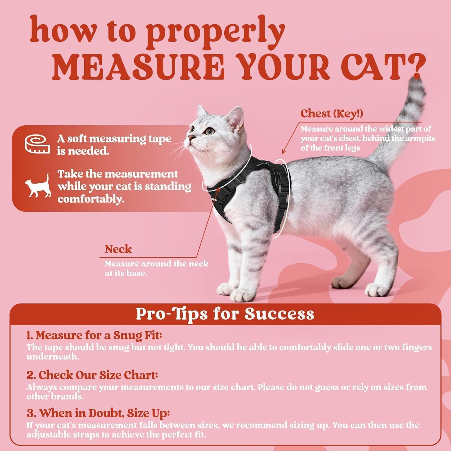 rabbitgoo Cat Harness and Leash Set, Escape Proof Vest, Black | Soft Breathable Mesh, Easy Adjustable Fit, Snap Buckles, Sturdy Clip, Reflective Strips, for Small & Average Cats Walks, Xs - Image 2