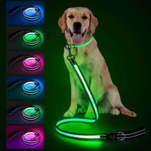 4 Ft LED Dog Leash, Light Up &...