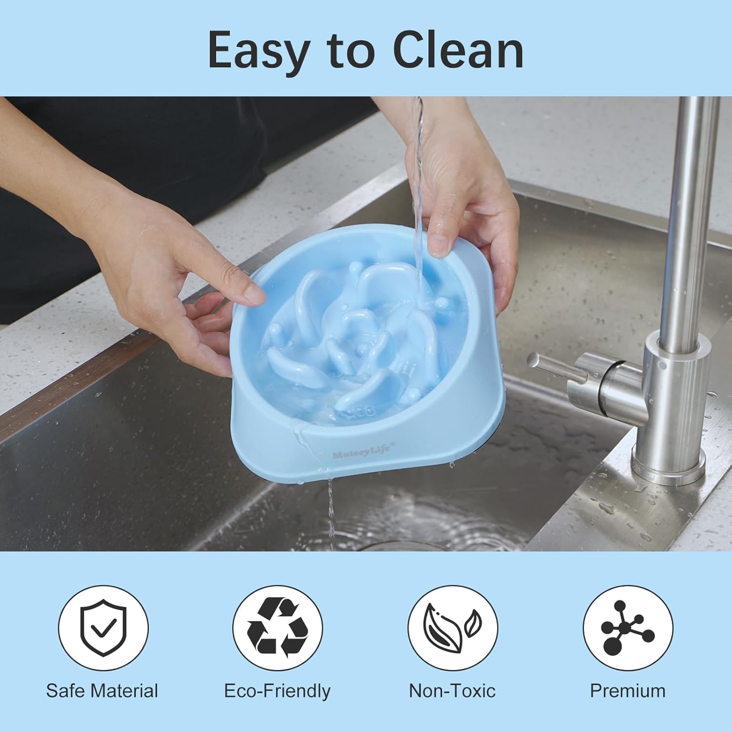MateeyLife Slow Feeder Dog Bowls 2PCS, Anti-Choking Puzzle Dog Food Bowls, Anti-Slip Interactive Feeding Slow Down Eating, Bloat Stop Maze Dishes for Medium Breeds - Image 7