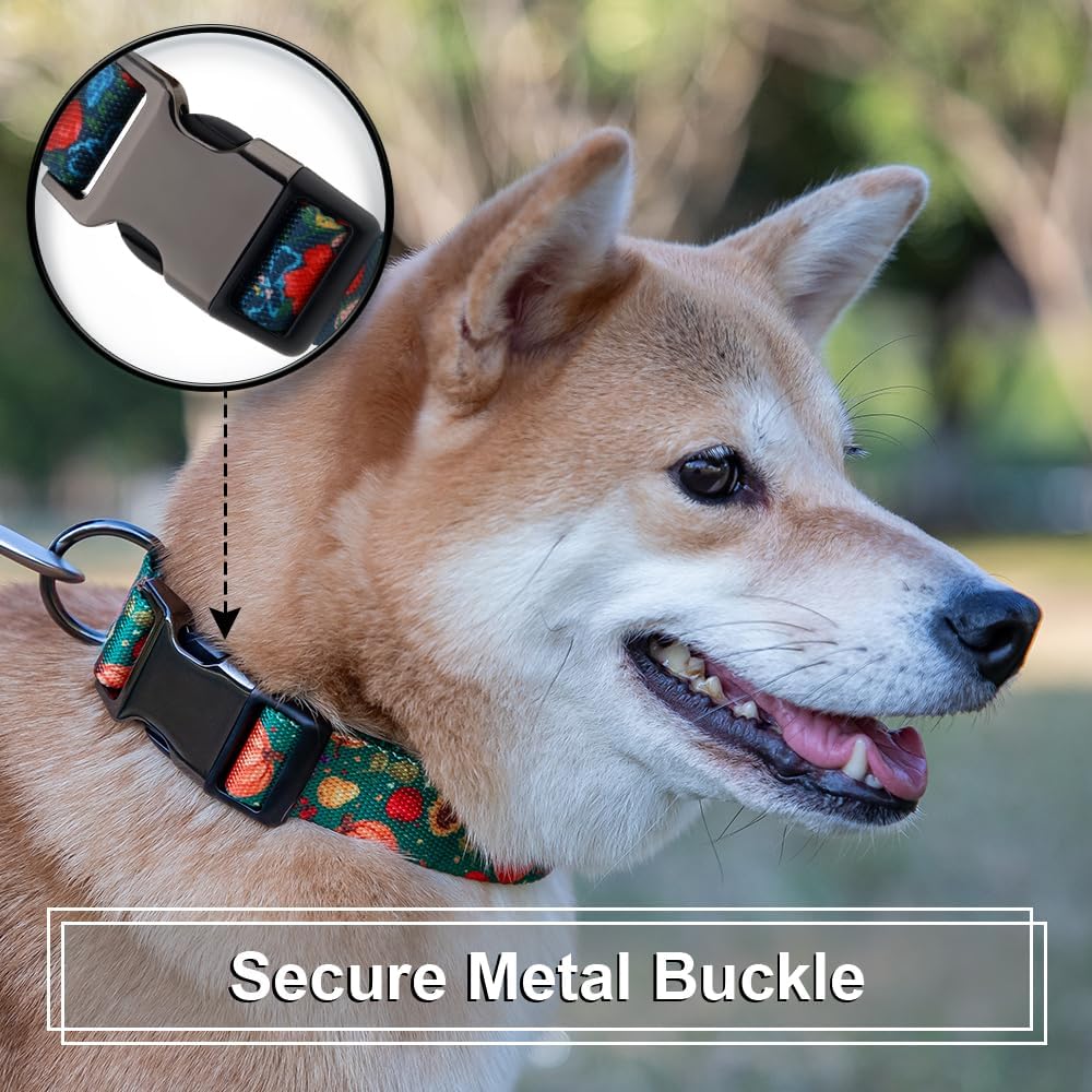 Personalized Floral Dog Collar with Name and Phone Number | Durable Metal Buckle | Cute Flower Girl Boy Dog Collar | Adjustable for Large Medium and Small Dogs - Image 3
