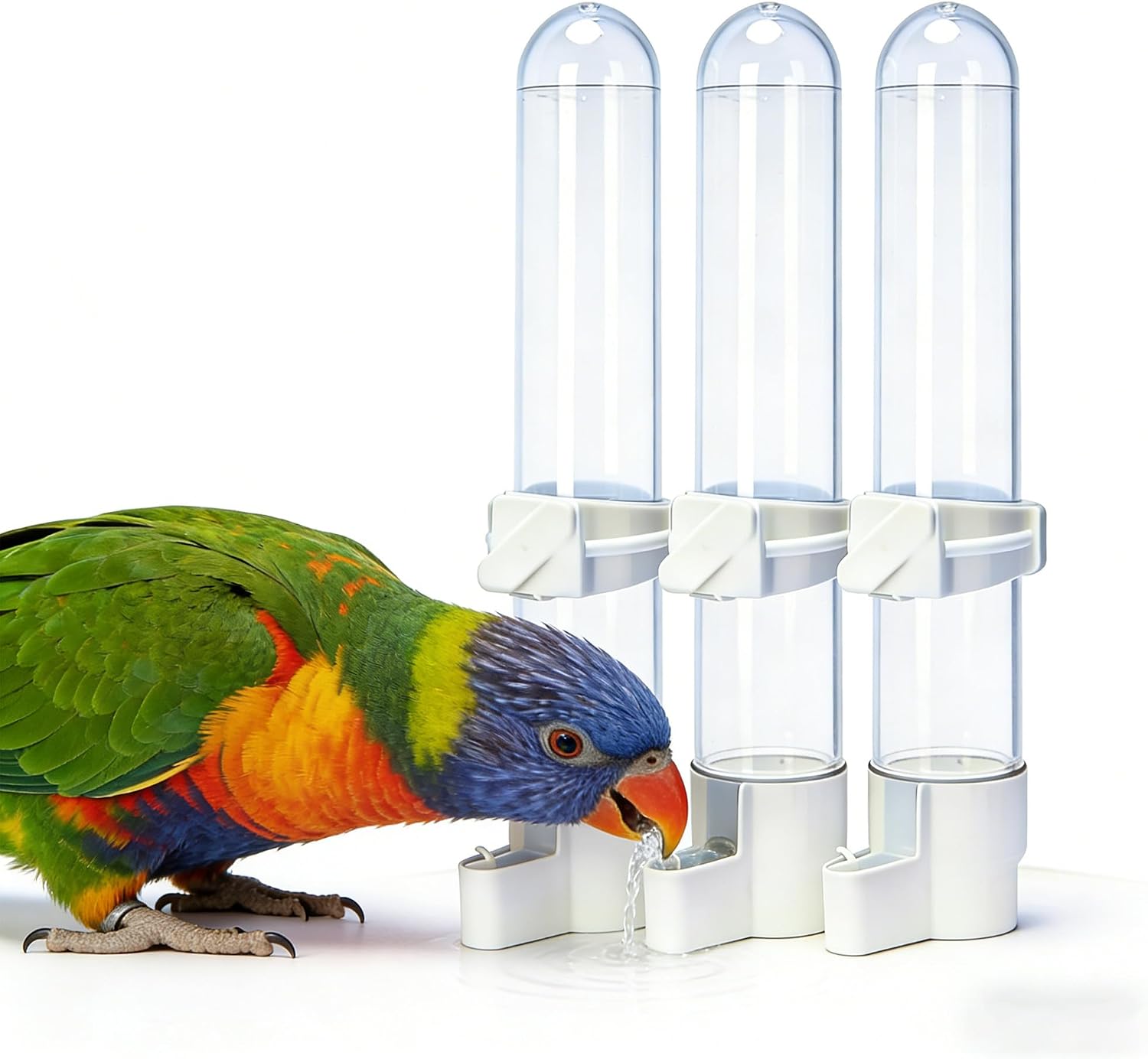 Automatic Bird Water Dispenser Cage Hanging Water Feeder with Anti-Spill Design for Parakeet Canary Small Parrot Lovebirds (3PCS 120ml Water Dispenser) - Image 2