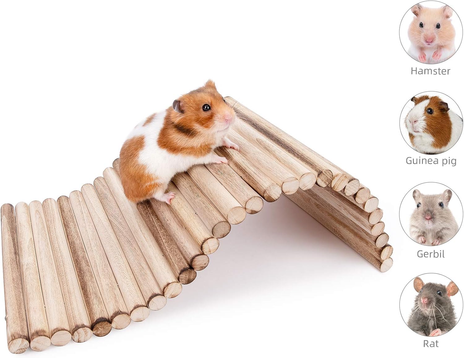 Niteangel Small Animal Climbing Toys - Suspension Bridge Ladder for Hamsters Gerbils Mice Rats Guinea Pigs or Other Small Pets (15.7'' x 7.8'') - Image 2