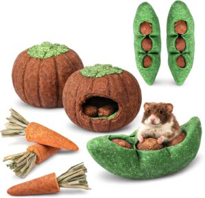 HERCOCCI 8Pcs Guinea Pig Chew Toys,...