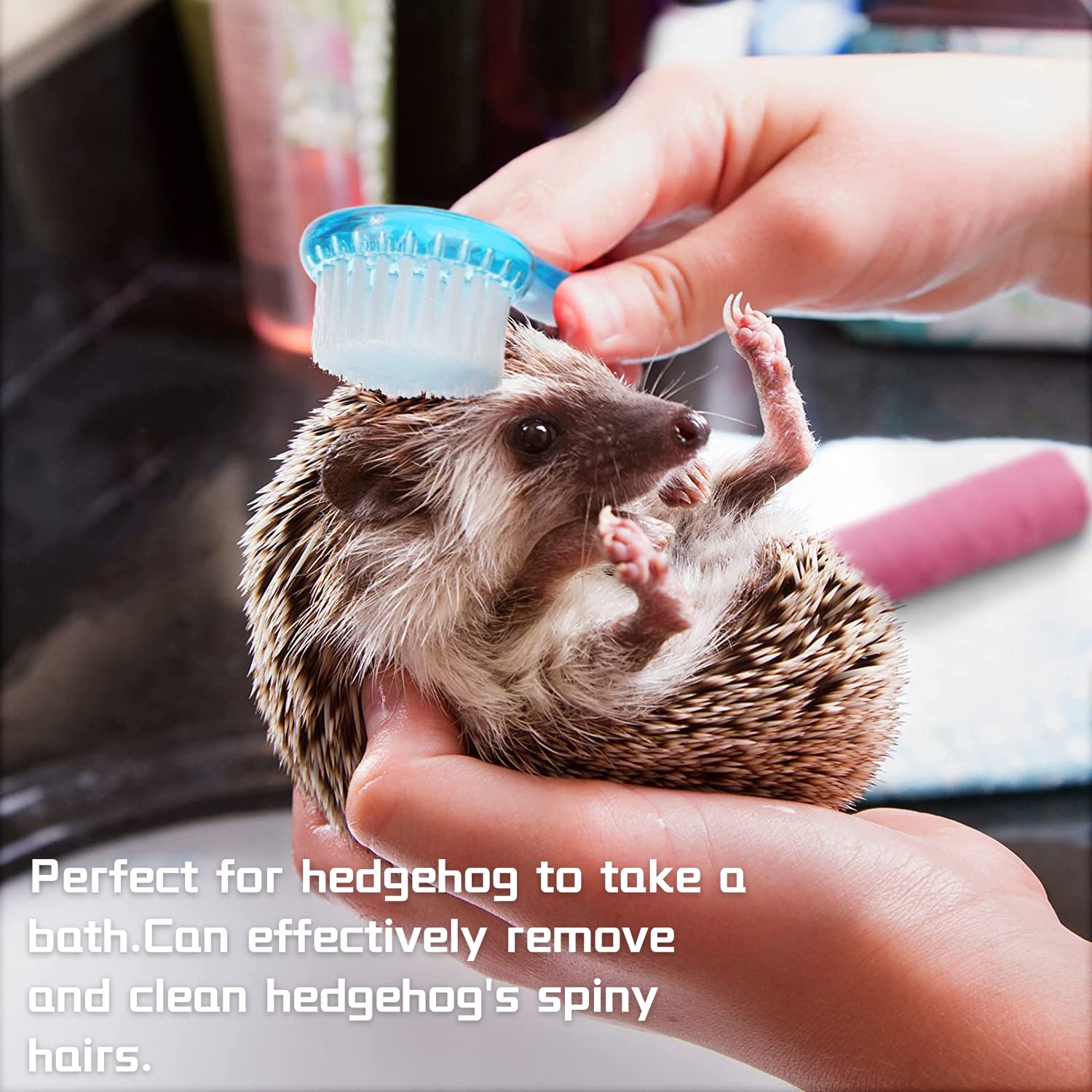 4 Pack Hamster Brush - Small Animal Bath Brush with Lid Soft Cleansing Brush Massage Combs for Hedgehog Guinea Pig Rabbit Chinchilla Ferret Small Animal Grooming Tool Cleaning Supplies-Random Color - Image 7
