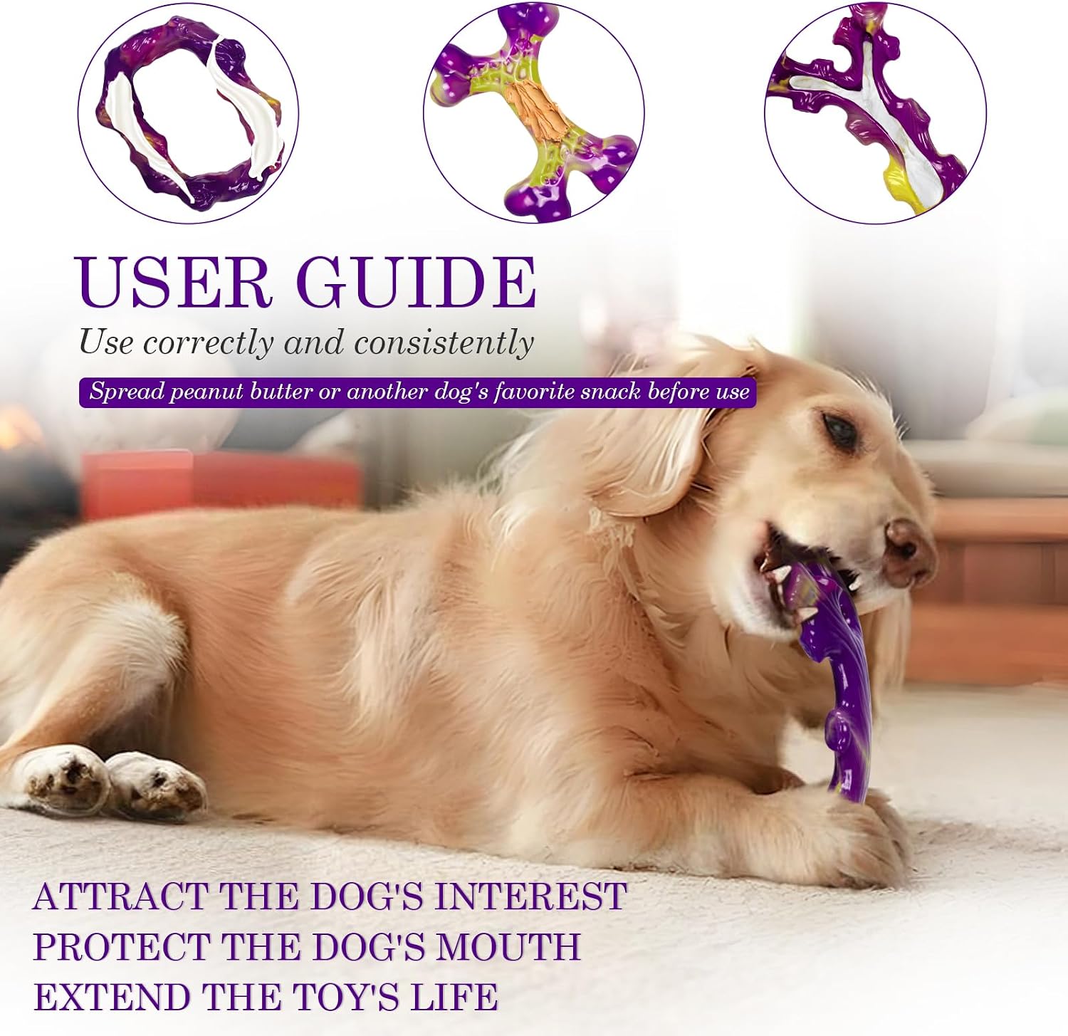 Frienhund Tough Dog Toys for Aggressive Chewers 3 Pack, Indestructible Dog Toys for Large Dogs, Dog Chew Toys, Aggressive Chew Toys to Keep Them Busy, Dog Toy for 30-75lbs Medium/Large Breeds - Image 5