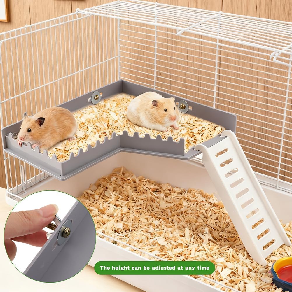 Hermit Crab L-Shaped Plat-Form with Ladder, No-Drill Climbing Plat-Form with Ramp, Hermit Crab Climbing Toys Habitat Tank Accessories - Image 4