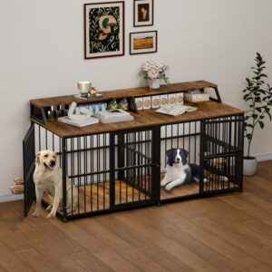 XXL Dog Crate Furniture for 2 Dogs,...