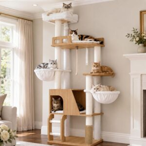 Hey-brother Wooden Cat Tree, Cats F...