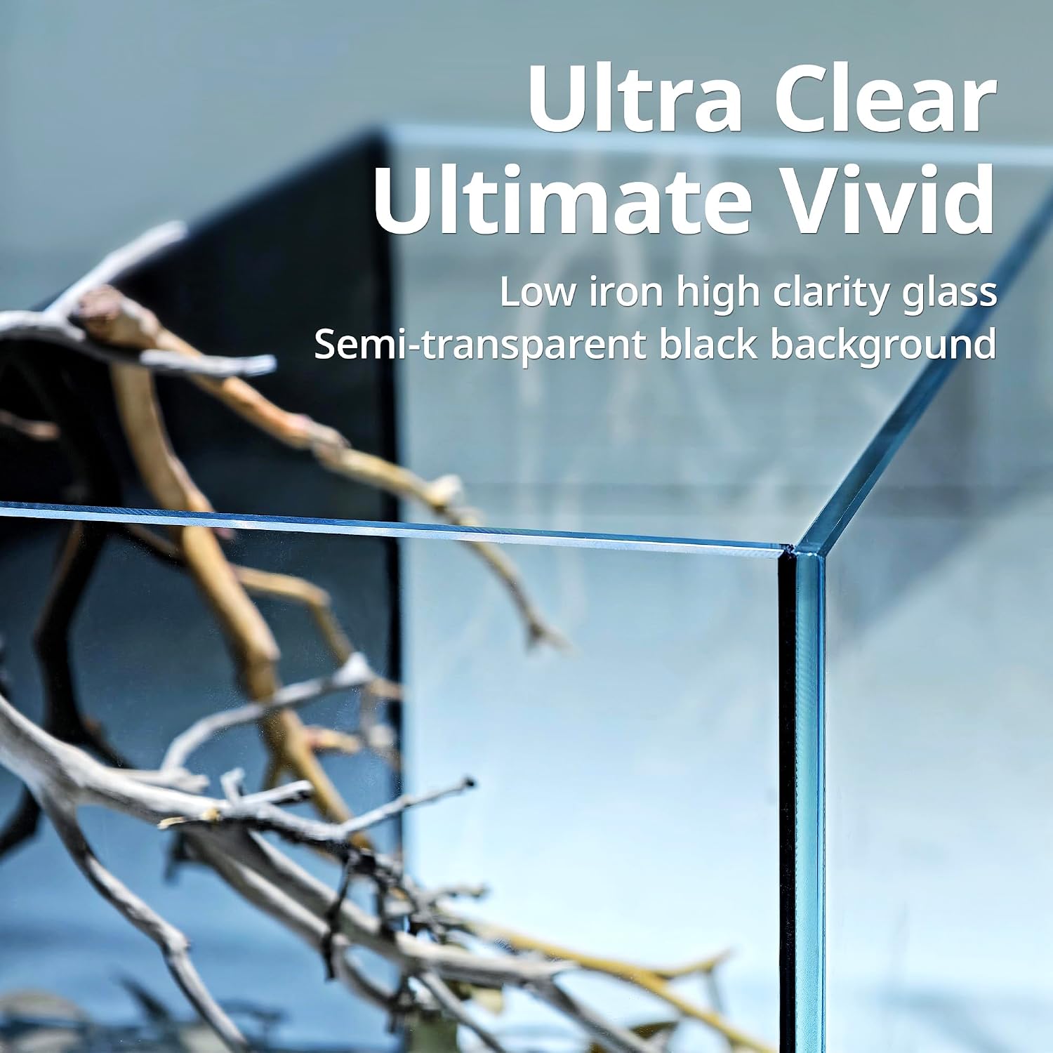NICREW 2.5 Gallon Nano Nature Aquarium Kit, Ultra-Clear Rimless Desktop Fish Tank with Light, Filter, Gravel and Rock, Perfect for Small Fish, Shrimp, or Betta, Complete Version, Black - Image 3