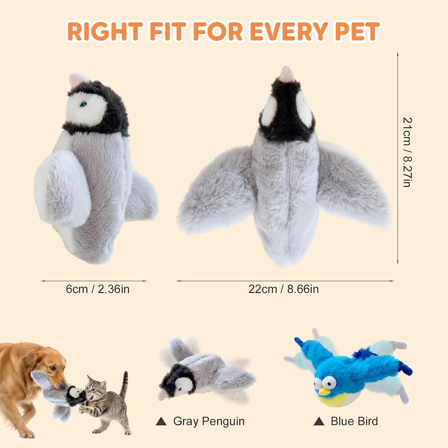 Interactive Flying Bird Cat Toy,2026 New Chirping Bird Cat Toy Flapping Bird Toy, Simulation Chirping Bird Toys Interactive Cat Toys for Bored Indoor Cats (1, Blue) - Image 5