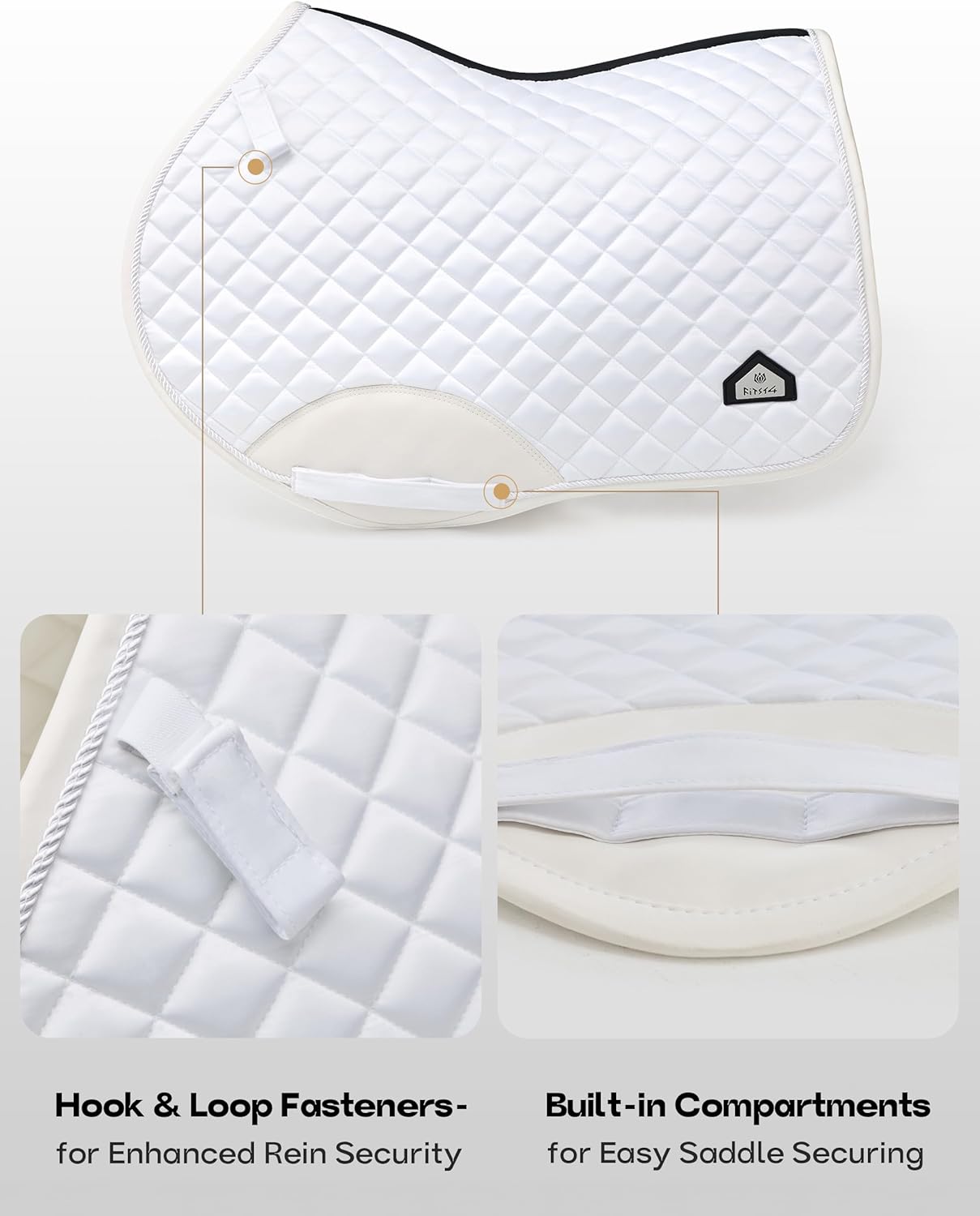 FitsT4 Sports Saddle Pads for Horses Breathable English Half Pad Shock Absorbing - Image 4