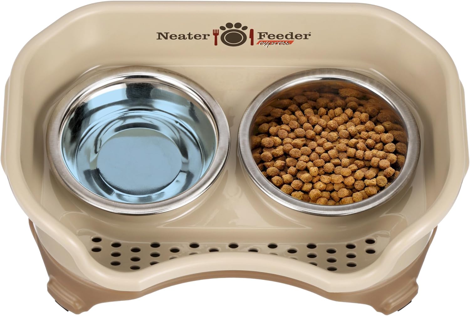 Neater Feeder Express Mess Proof Cat Bowls Elevated, No Spill Feeding Station, Stainless Steel Dishes for Food and Water, Raised Bowls for Indoor Cats, No Fatigue Whisker Friendly Dish, Cappuccino - Image 7