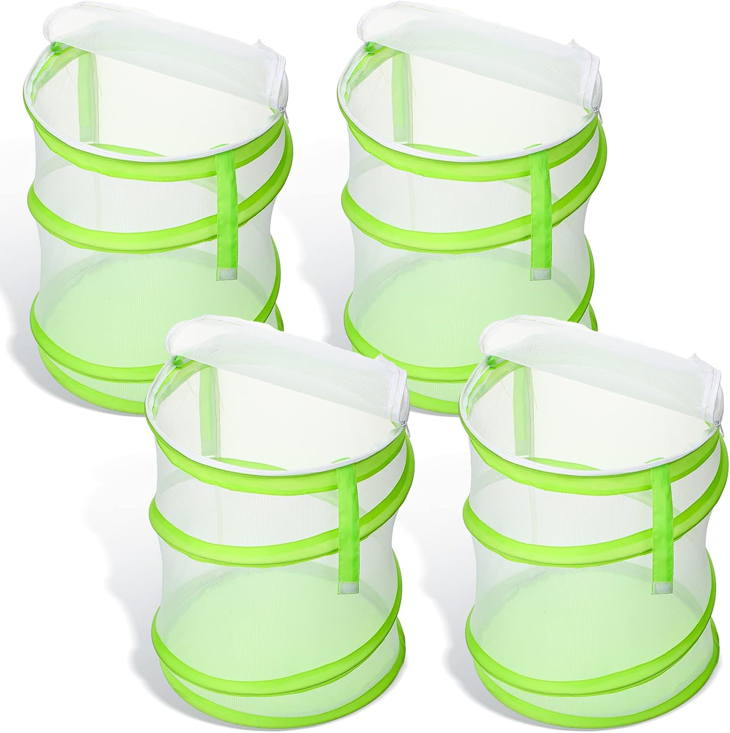 Sherr 4 Pack Butterfly Habitat Cage Clear Mesh Mini Butterfly Net Habitat Container, Terrarium Pop up(12 x 14 Inch)