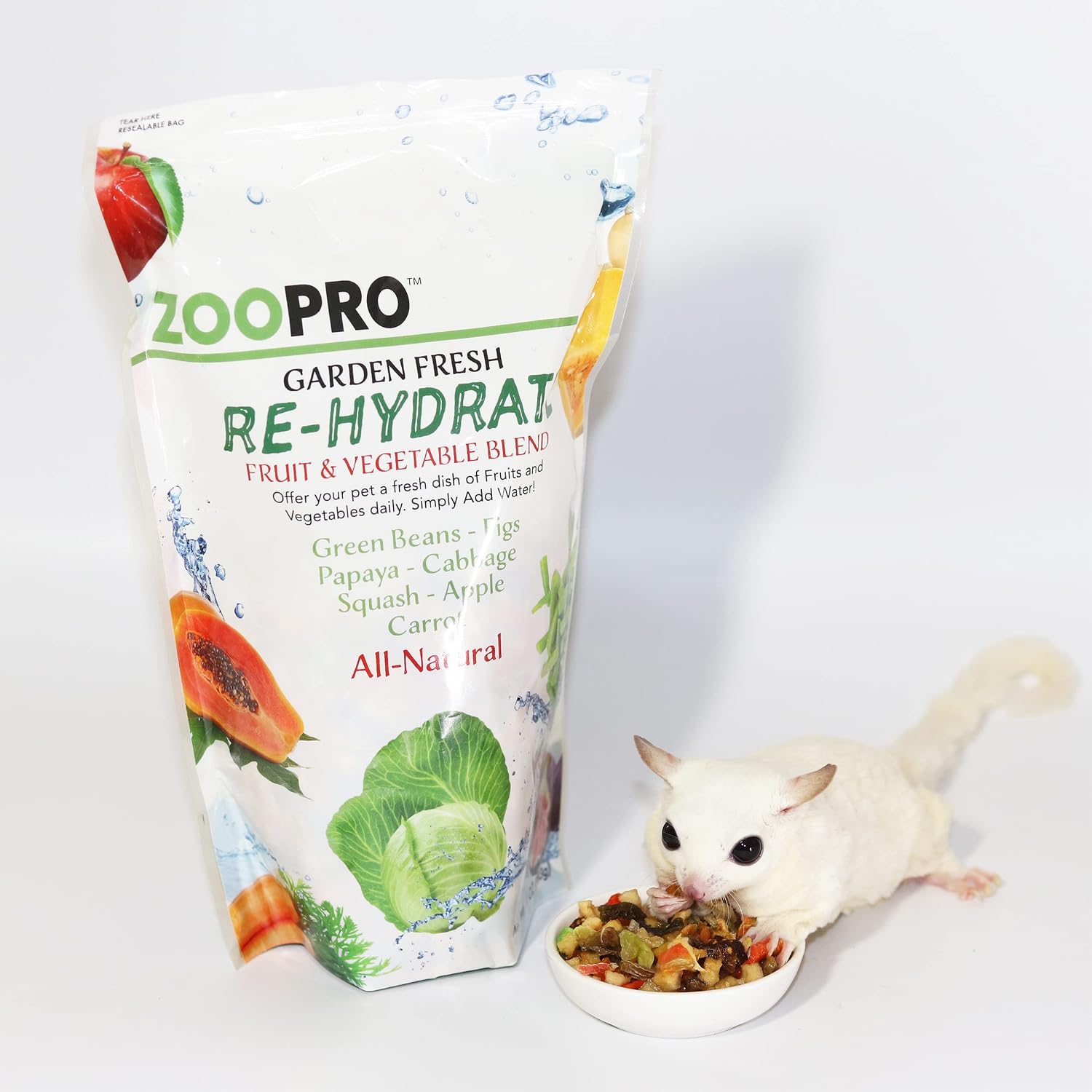 Exotic Nutrition Garden Fresh Re-Hydrate - High Calcium Dried Fruit & Vegetable Mix - for Sugar Gliders, Marmosets, Parrots, Conures, Iguanas, Turtles, Lizards, Bearded Dragons, & Other Small Pets - Image 2