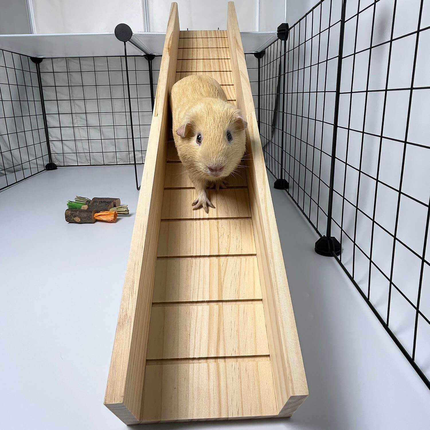 Guinea Pig Bridge, Small Animal Wooden Ladder Ramp, Guinea Pig Cage Ramp Bridge, Guinea Pig Cage Accessories for Guinea Pigs, Ferrets, Chinchillas (Medium) - Image 4