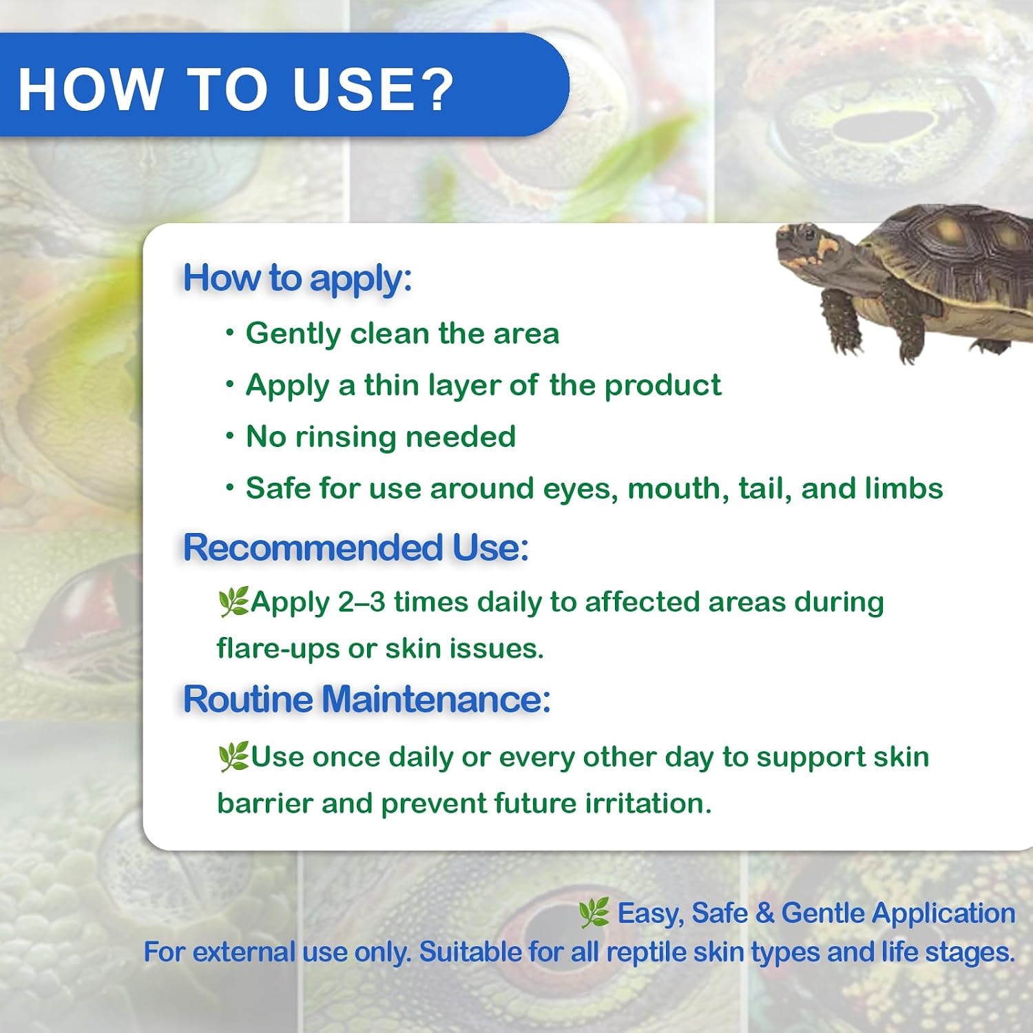 Reptile Skin Repair Spray – Natural Wound Care for Tail Rot, Shell Rot, Sores, Shedding, Burns – Fast Healing for Geckos, Lizards, Turtles,Snake & More - Image 4
