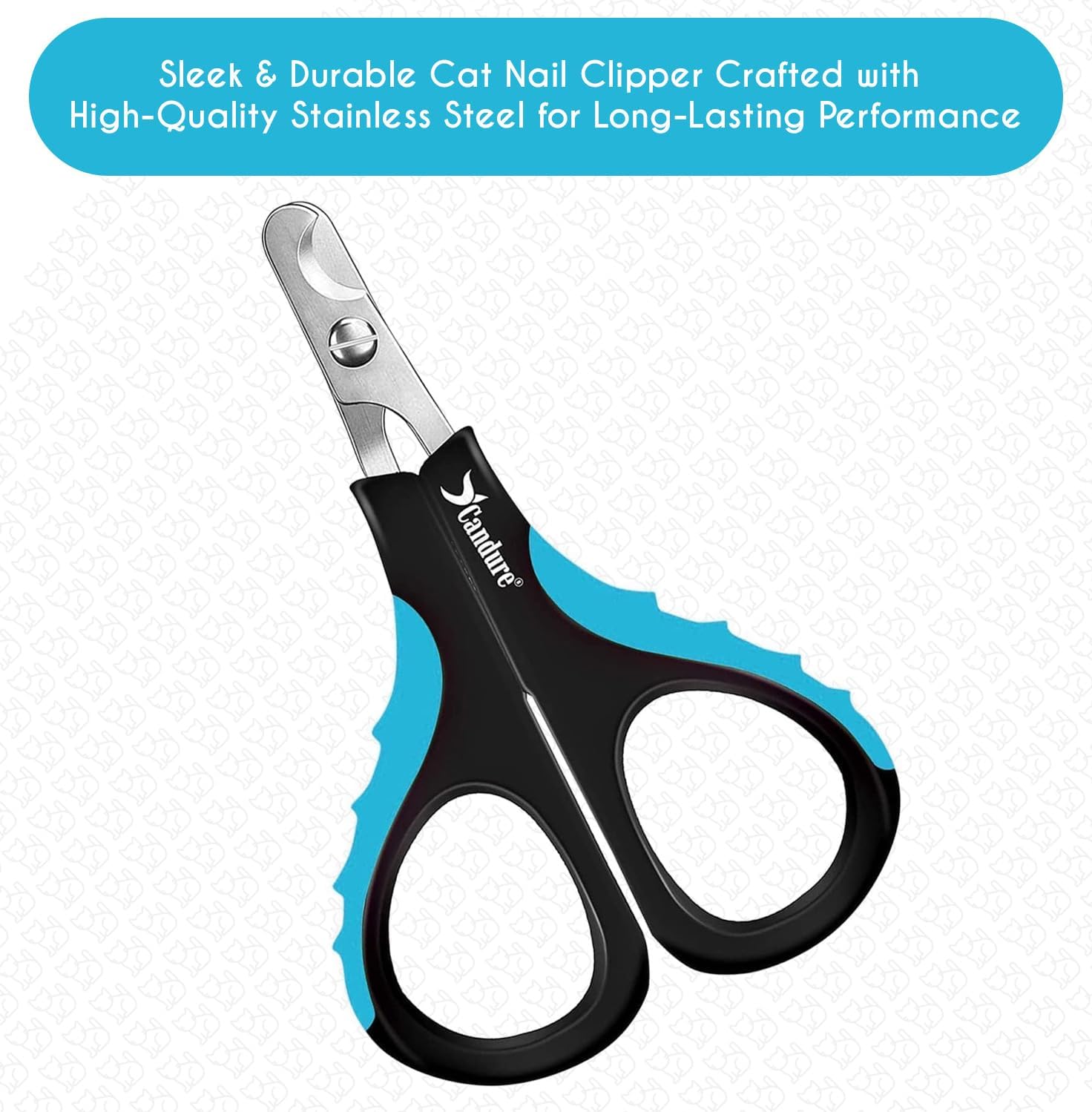 Candure Cat Nail Clipper Stainless Steel Cat Claw Trimmers for Rabbits, Guinea Pigs, Birds, Puppies, Kittens and Small Animals Pet Nail Clipper for Professional and Home Use (Blue) - Image 4