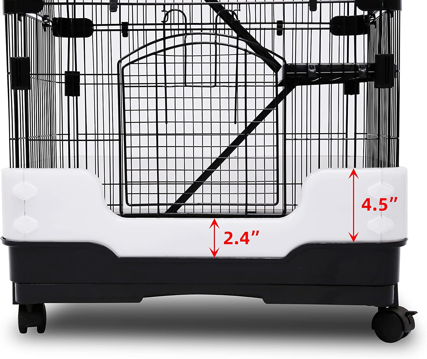 Homey Pet 3 Levels Chinchilla Ferret Pet Crate Small Animals Cages for Rat, Hamster, Guinea Pig, Squirrel, Include Caster Tray and Urine Guard (Black) - Image 8