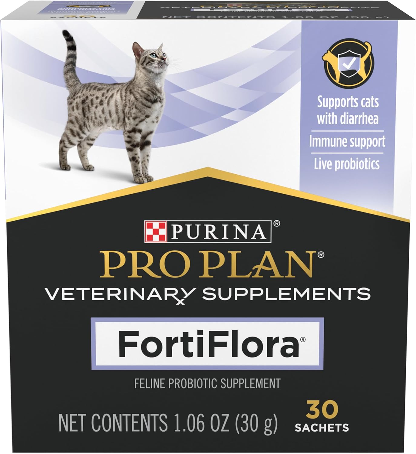 Pro Plan Veterinary Diets FortiFlora Daily Probiotic Powder Supplement for Cats with Digestive Support and Immune System for Occasional Diarrhea