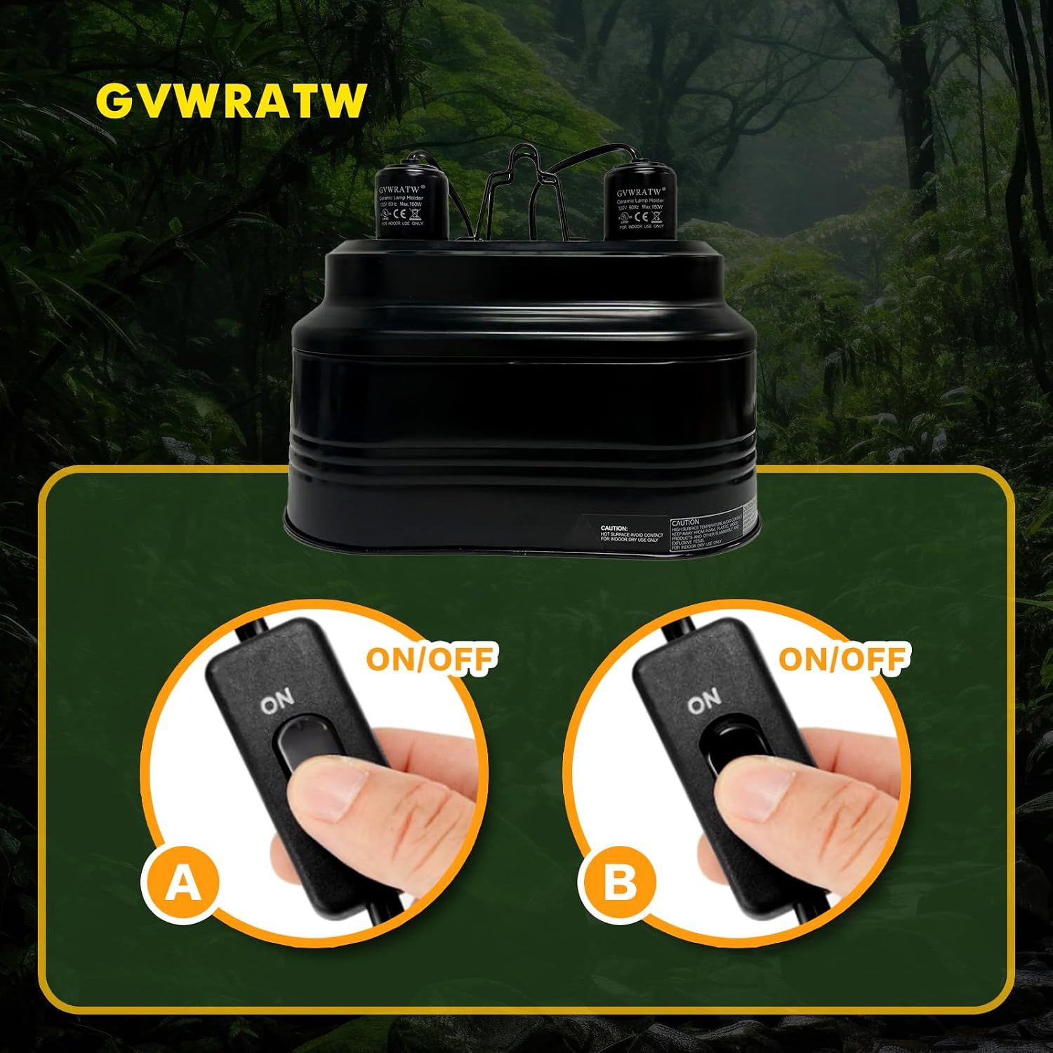 Reptile lamp, Maximum 160W Each Reptile hot lamp Comes with a Separate Switch, Suitable for Lizards, Turtles, Snakes, and Amphibians. - Image 6