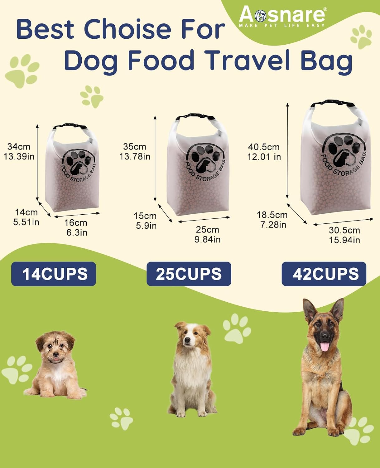 Pet Food Storage Bag for Travel - Transparent Leak-Proof Dog Food Container with Roll-Top Closure, Keeps Kibble Fresh for Camping Trip, Dog Boarding, Weekend Getaways (14 Cups) - Image 7