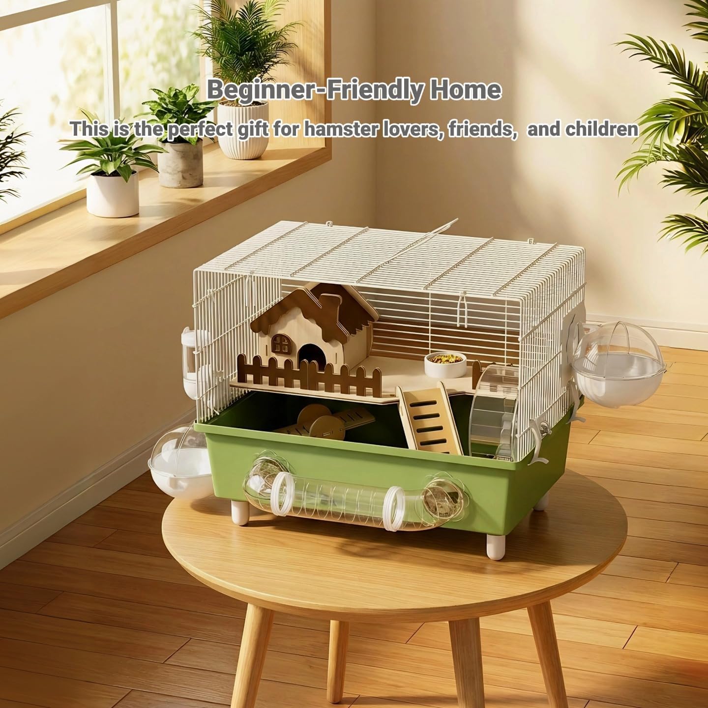 18.5" Bite-Proof Metal Hamster Cage, Fully Equipped, Easy Clean | With Running Wheel, Hideout, and Platform – a Small Animal Cage Suitable for Dwarf Hamsters, Mice, Rats, and Guinea Pigs - Image 9