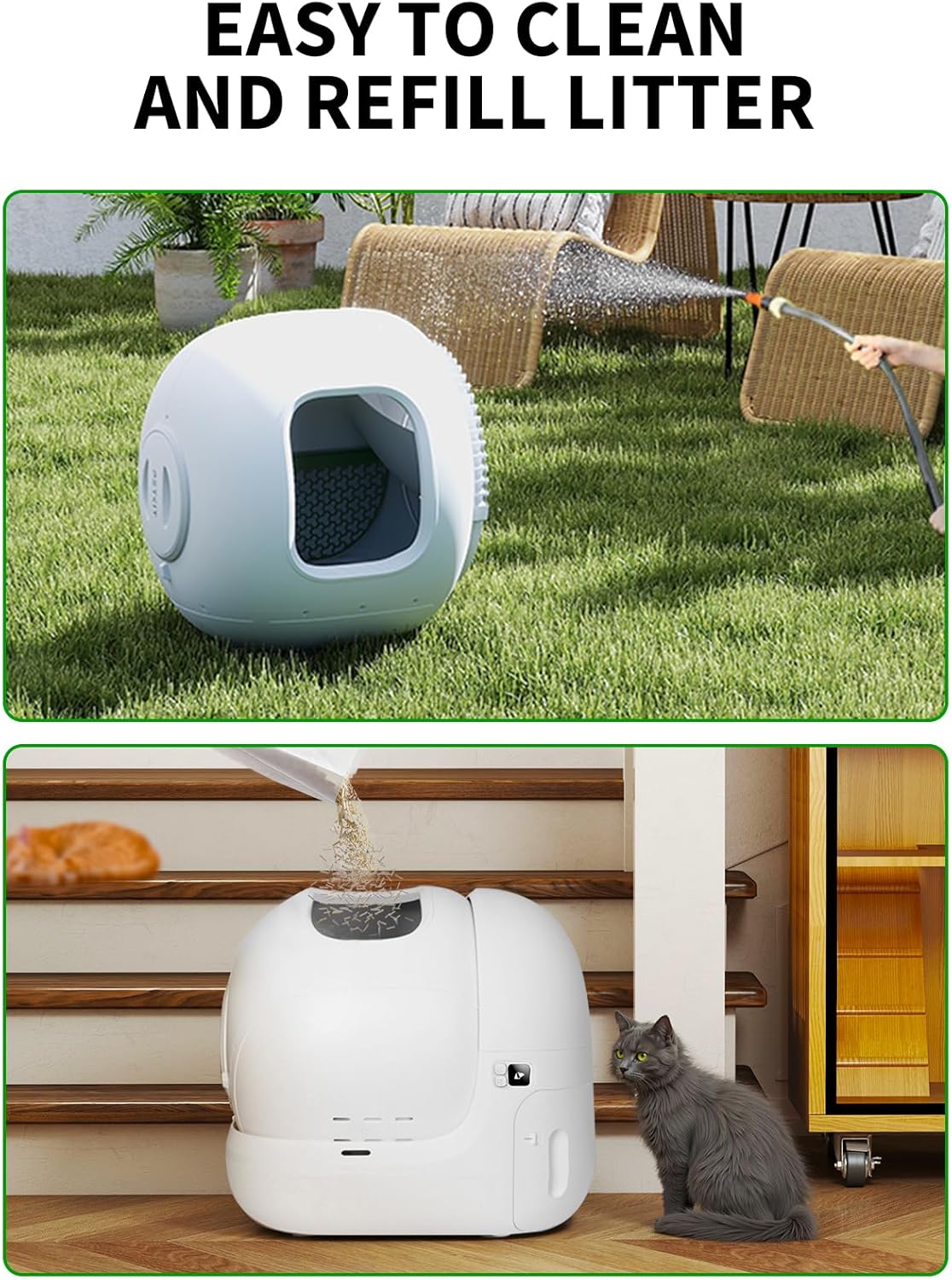 PETKIT PuraMax 2 Automatic Self-Cleaning Cat Litter Box, App Control Automatic Litter Box with Safety Sensors, Odor Free & Anti-Leakage Basic Bundle Includes Trash Bags,2.4G WiFi & Low Entrance - Image 8