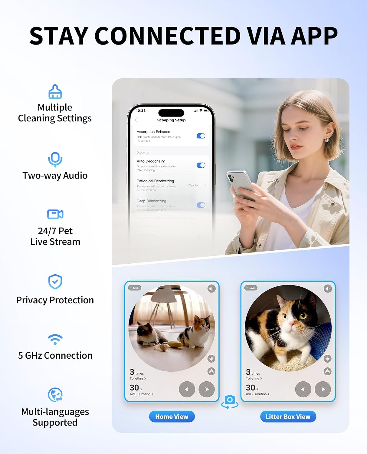 PETKIT Purobot Ultra Auto Waste Packing & Multi-Cat Toilet Behavior Ai Camera Tracking Automatic Self-Cleaning Cat Litter Box, Smart Robot with 5G WiFi App Control&Integration Safety&Odor Free - Image 2
